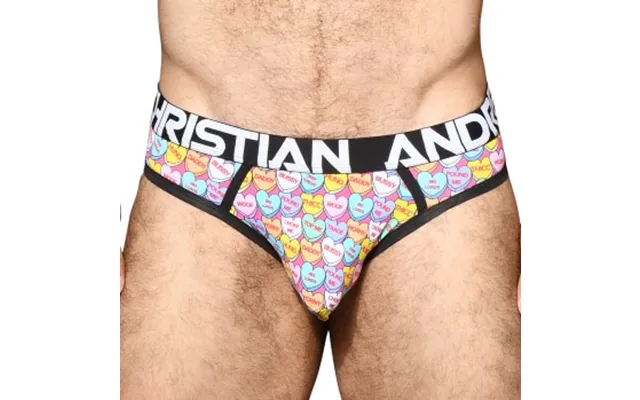 Andrew Christian Almost Naked Candy Hearts Jock Rosa Polyamid Large Herre