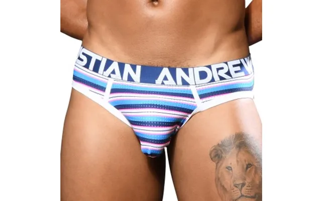 Andrew Christian Almost Naked Newport Mesh Jock Blåstribet Polyamid Small Herre
