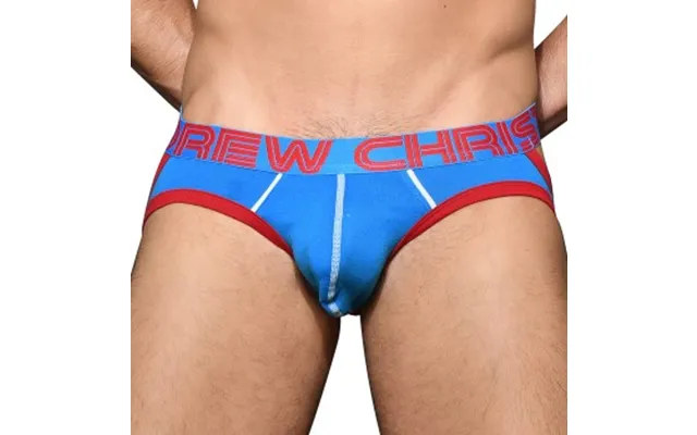 Andrew Christian Show-it Retro Pop Comfort Jock Blå Rød Bomuld Medium Herre