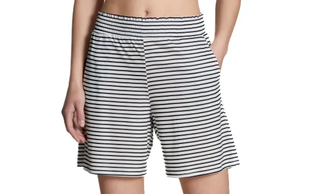 Calida Circular Sleep Shorts Hvid Marine Tencel Small Dame