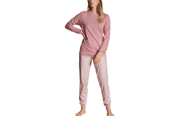 Calida Lovely Nights Pyjama With Cuff Rosa Mønster Bomuld Small Dame