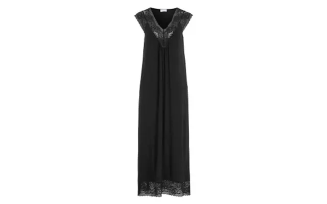 Damella Long Viscose Plain Sleeveless Nightdress Sort Viskose Medium Dame