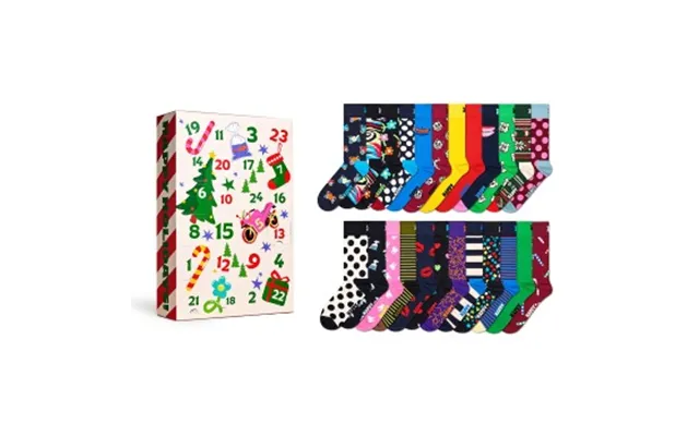 Happy Socks Strømper 24p Advent Calendar Socks Gift Set Hvid Bomuld Str 36 40