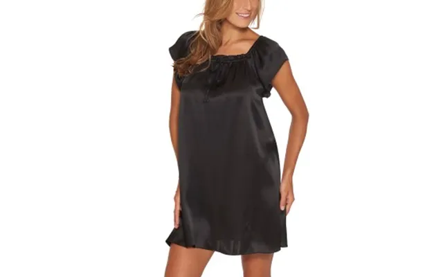 Lady Avenue Pure Silk Baby Doll Dress Sort Silke X-large Dame