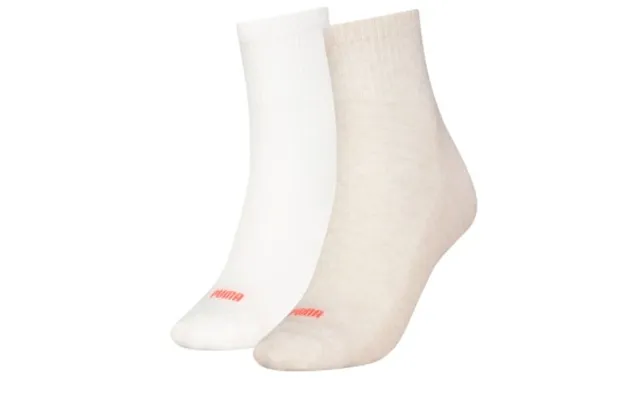 Puma Strømper 2p Women Heart Logo Short Crew Socks Vanille Hvid Str 39 42 Dame