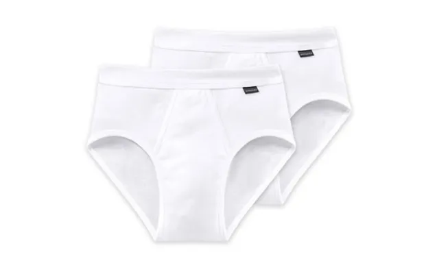 Schiesser 2p Essentials Fine Rib Sports Briefs Hvid Bomuld Xx-large Herre