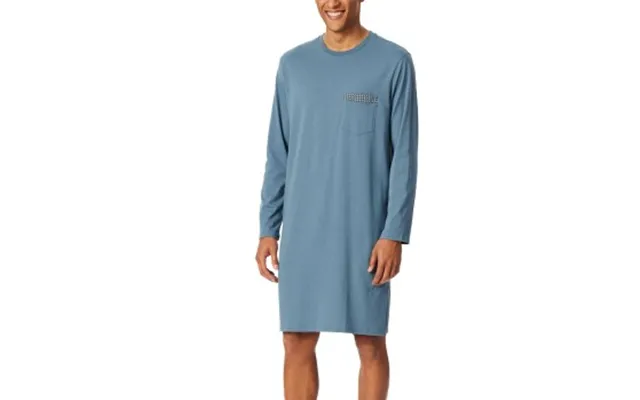 Schiesser Comfort Fit Nightwear Men Nightdress Blå Bomuld 4xl Herre
