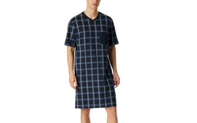 Schiesser Comfort Nightwear Shortsleeve Nightdress Mørkblå Bomuld 58 Herre