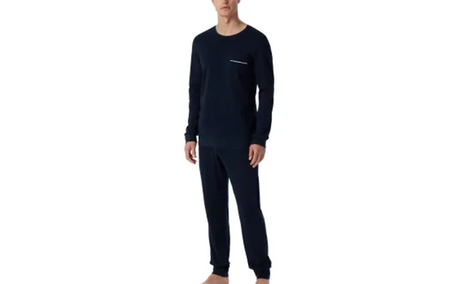 Schiesser Fine Interlock Cotton Long Pyjama Mørkblå Bomuld X-large Herre