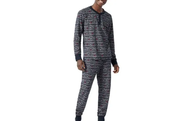 Schiesser Gift Set Pyjama And Socks Blå Mønster Large Herre