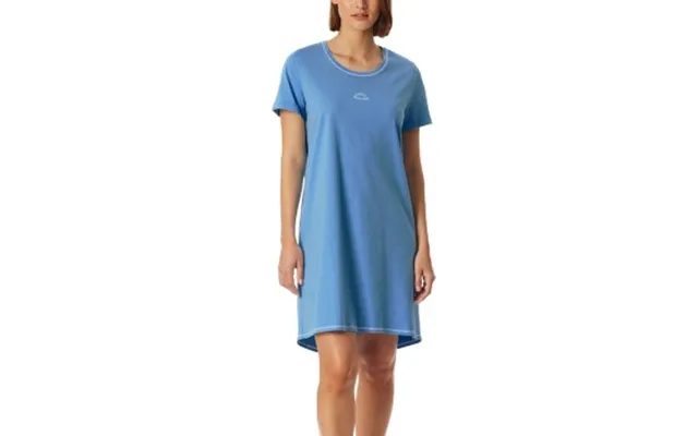 Schiesser Short Sleeve Sleepshirt Lyseblå Bomuld 44 Dame