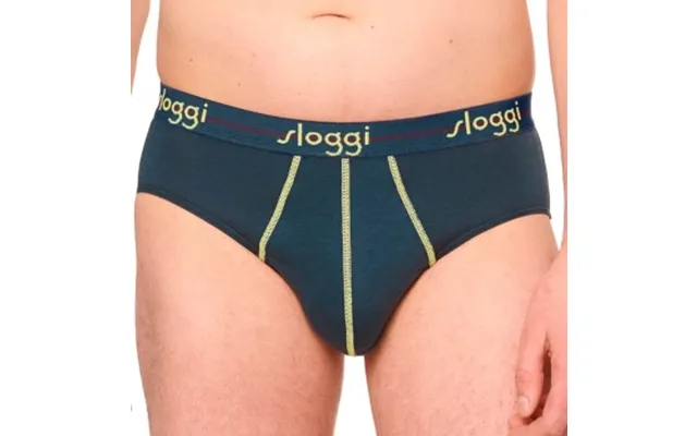 Sloggi 2p For Men Start Midi Blå Gul Bomuld X-large Herre