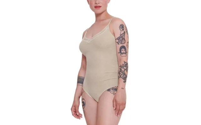 Sloggi Go Ribbed Bodysuit Elfenben Bomuld Large Dame