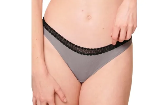 Sloggi Trusser 2p Go Ribbed Brazilian Briefs Sort Grå Økologisk Bomuld X-small Dame