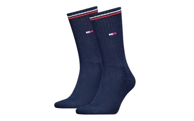 Tommy Uni Tj Iconic Crew Socks Strømper 2p Marineblå Str 43 46