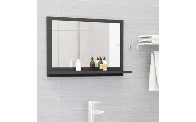 Vidaxl Badeværelsesspejl 60x10,5x37 Cm Konstrueret Træ Grå