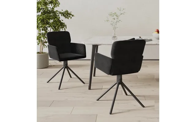 Vidaxl Drejelige Spisebordsstole 2 Stk. Fløjl Sort product image