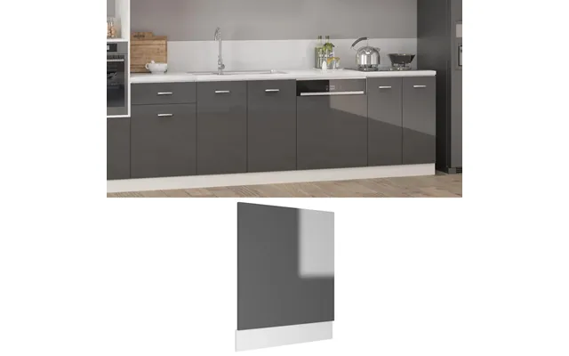 Vidaxl Frontpanel Til Opvaskemaskine Lyon 59,5x3x67 Cm Grå