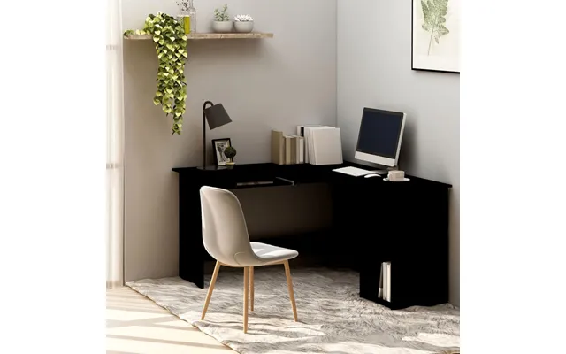 Vidaxl L-shaped Desk 120x140x75 Cm Designed Wood Black product image