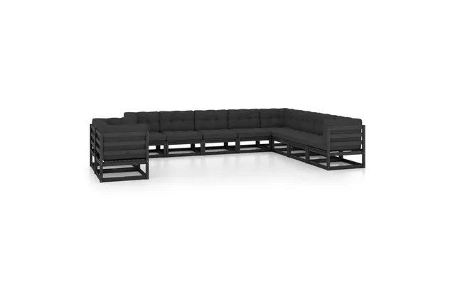 Vidaxl Lounge Set To Garden 10 Parts With Cushions Massively Pine Black product image