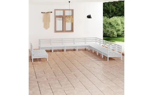 Vidaxl Loungesæt Til Haven 11 Dele Massivt Fyrretræ Hvid product image