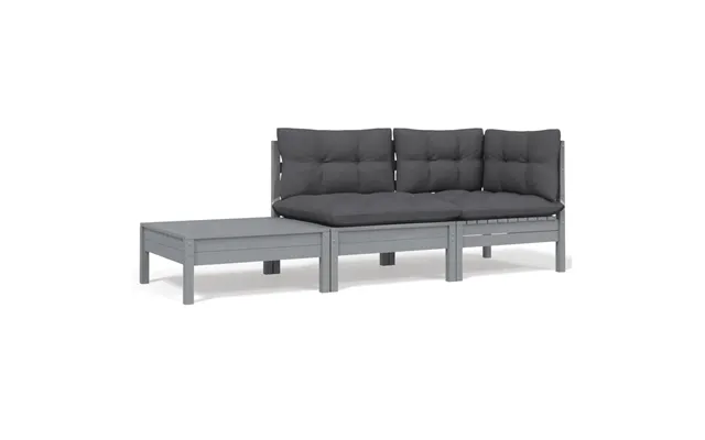 Vidaxl Lounge Set To Garden 3 Parts With Cushions Massively Pine Gray product image