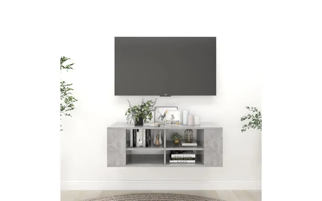 Vidaxl Væghængt Tv-bord 102x35x35 Cm Konstrueret Træ Betongrå product image