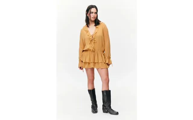 Frilled V-neck Mini Dress