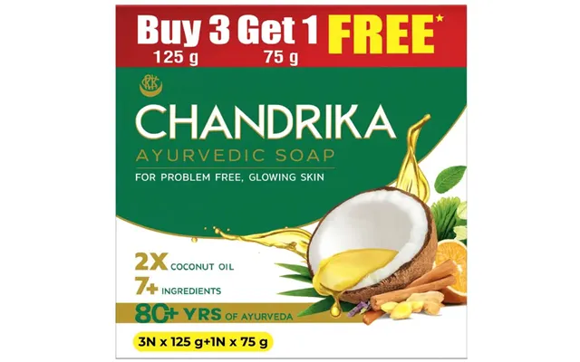 Chandrika Ayurvedic Sæbe 3 X 125 G 75 G product image