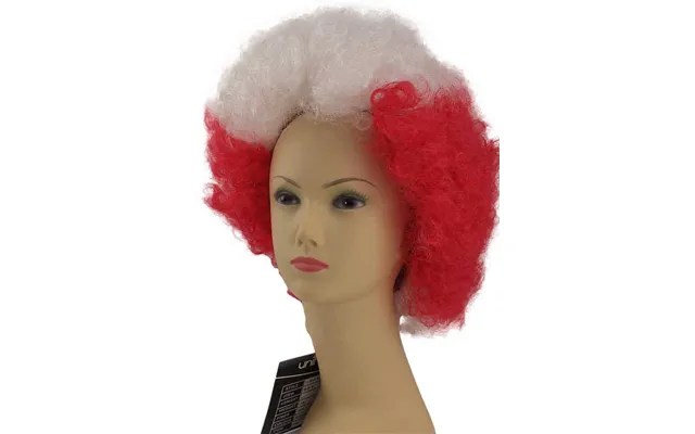 Rød Hvid Afro Paryk