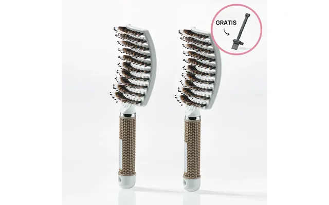 2 Stk. Curved Paddle Brush Gave - 2 Stk Hvid 12% Cleaning Brush