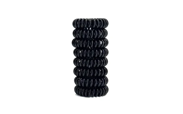 8-pak Spiral Hårelastikker - Black