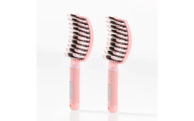 Curved Paddle Brush - Hårbørste Med Vildsvinehår