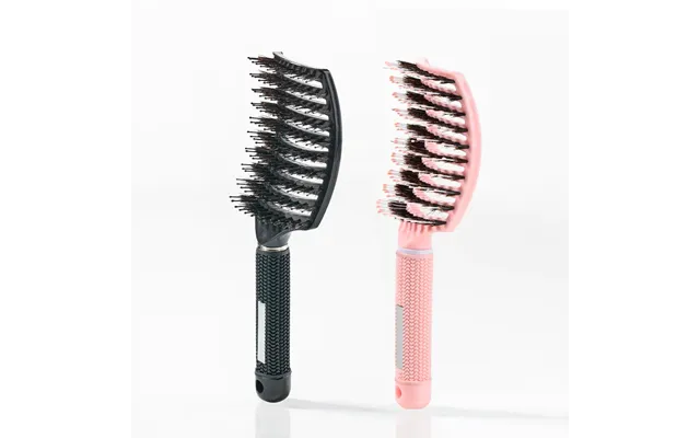 Curved Paddle Brush - Hårbørste Med Vildsvinehår