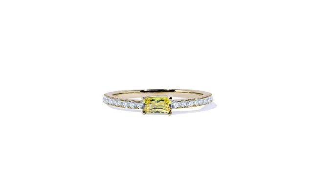 Oxford Gul Loveable Radiant Ring I Forgyldt Sterling Sølv