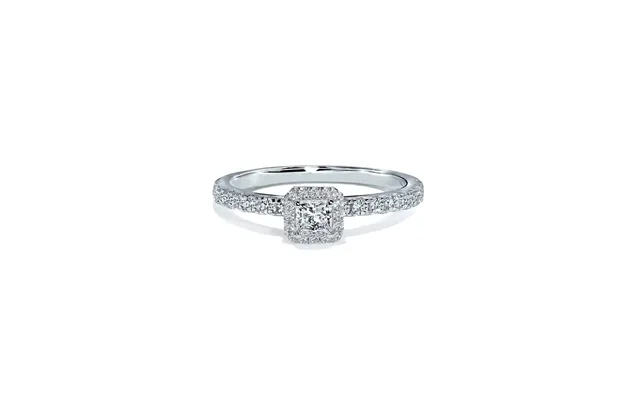 Torino Firkantet Diamanthalo Forlovelsesring I Hvidguld