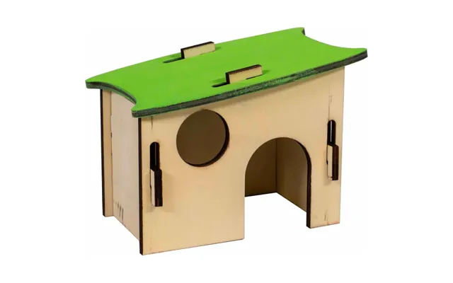 Byg-selv Træhus Til Mus, Hamster Eller Ørkenrotter - 14x9x10cm