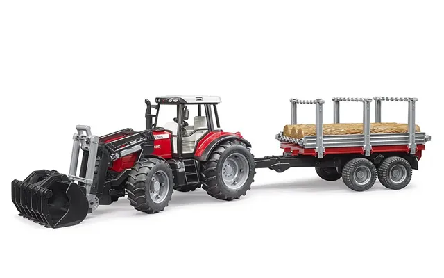 Bruder Massey Ferguson 7480 Med Frontlæsser Og Tømmeranhænger