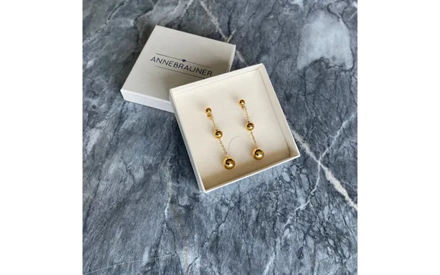 Annebrauner Ball Chain Øreringe 18k Guldbelagt