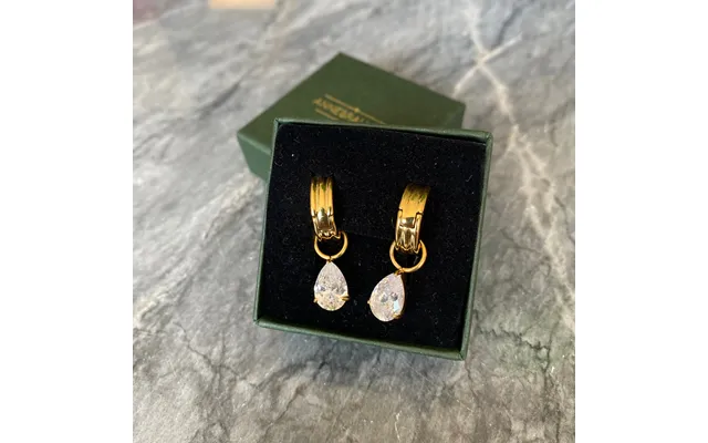 Annebrauner Drops Hoop Øreringe 18k Guldbelagt