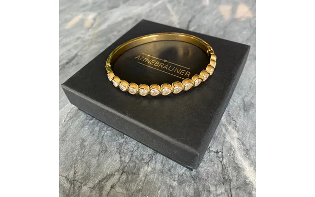 Annebrauner Heart Bangle Armbånd 18k Guldbelagt