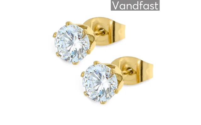Annebrauner Princess 6mm Clear Øreringe 18k Guldbelagt