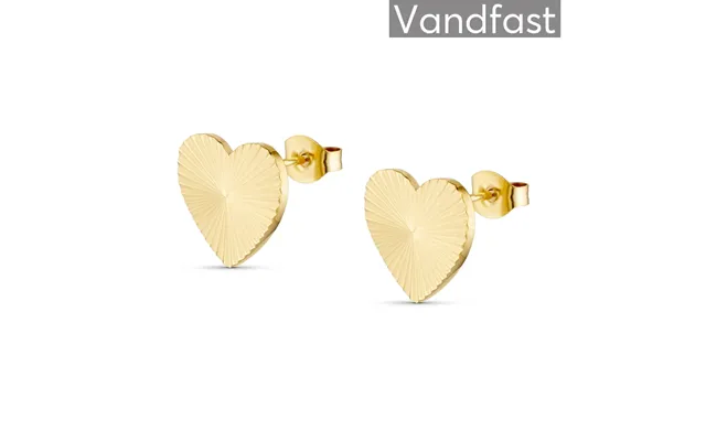 Annebrauner Sun Texture Heart Ørestikker 18k Guldbelagt