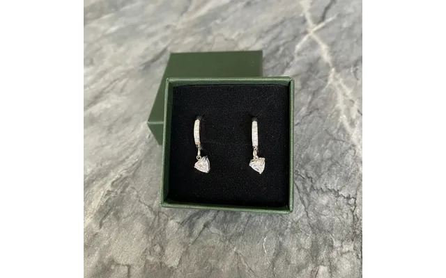 Annebrauner Zirconia Heart Hoop Øreringe