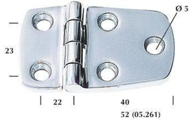 1852 Hængsel 38 X 74mm Støbt Rf Stål - 1052610