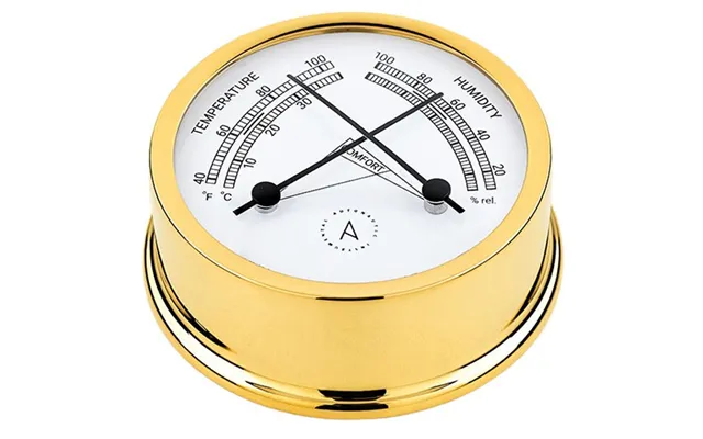 Autonautic Atlantic 95 Termo Hygrometer Ø95 70 Mm Forgyldt Messing - 1830013