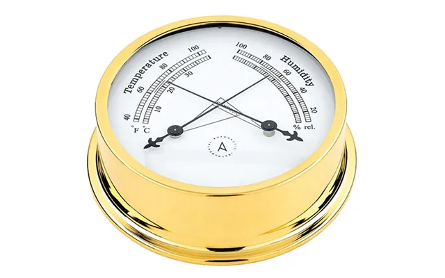Autonautic Pacific 120 Termo Hygrometer Ø120 110 Mm Forgyldt Messing - 1830021