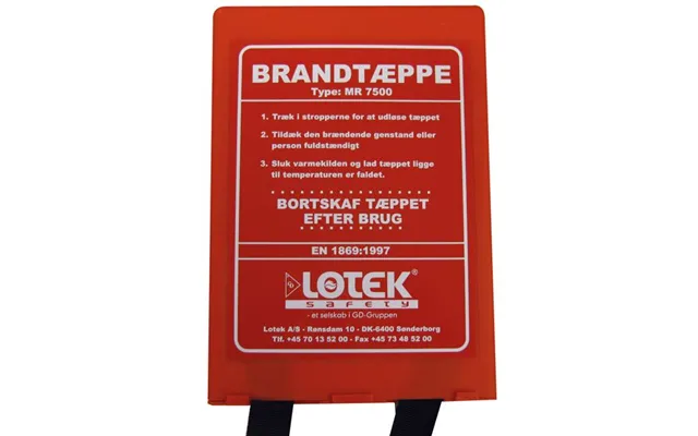 Brandtæppe 1,20x1,8m I Box, Dansk Tekst En 1869 Godkendt - 1080286