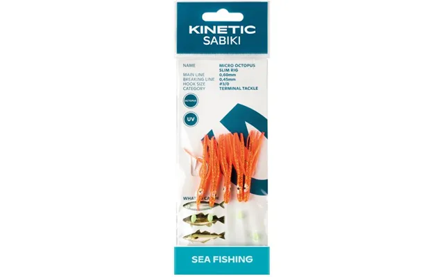Kinetic Sabiki Lille Blæksprut Makrel Torsk, Orange Glimmer - 1044318