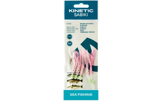 Kinetic Sabiki Lille Blæksprut Makrel Torsk, Pink Glimmer - 1044316